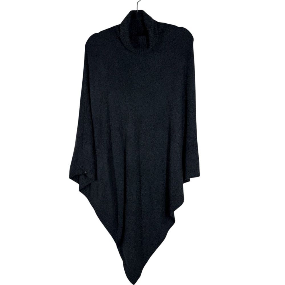 Barefoot Dreams Cozy Chic Lite Black Turtleneck Poncho Sweater Women’s One Size